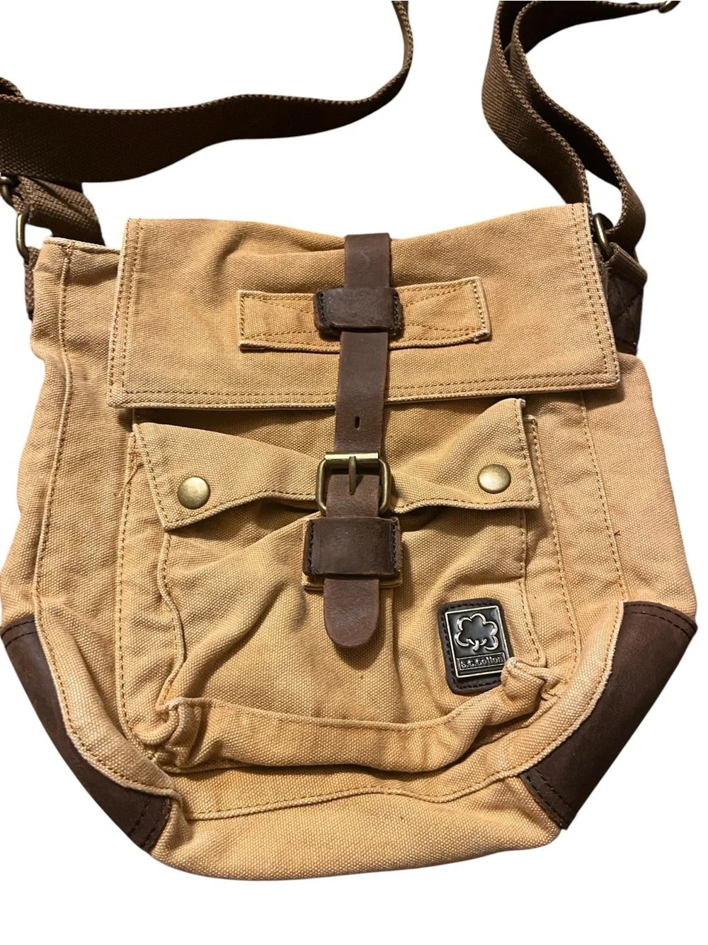 S.E. Cotton Vintage Style Canvas Crossbody/Messenger Bag